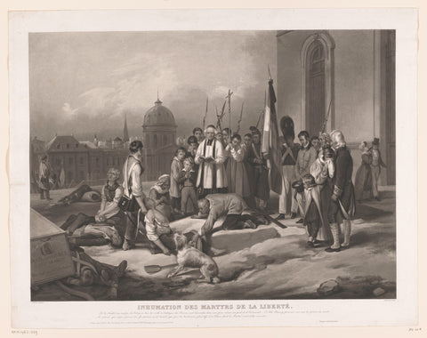 Funeral of victims of the July Revolution, Jean Pierre Marie Jazet, 1831 Canvas Print