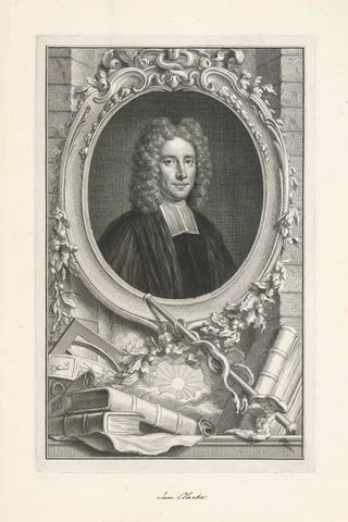 Portret van Samuel Clarke, Jacob Houbraken, 1743 Canvas Print