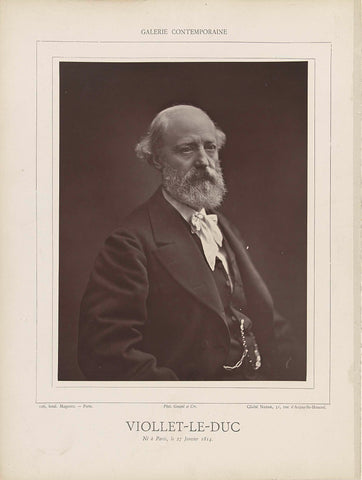 Portrait of Eugène Emmanuel Viollet-Le-Duc, Félix Nadar, 1872 - 1878 Canvas Print