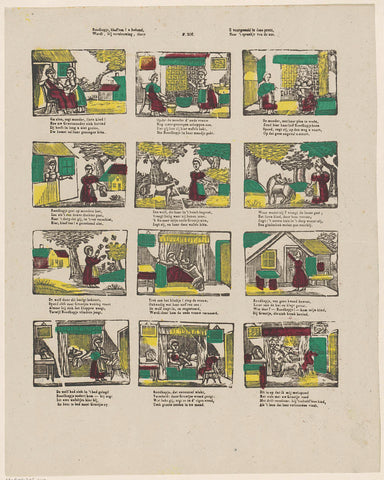 Little Red Riding Hood, children'ren ! u bekend, / Wordt, bij vernieuwing, nu / U voorgesteld in deze prent, / Naar 't spreukje van de ans, Glenisson & Van Genechten, 1833 - 1870 Canvas Print