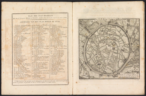 Map of Mechelen, 1775-1825, Berlin, 1825 Canvas Print