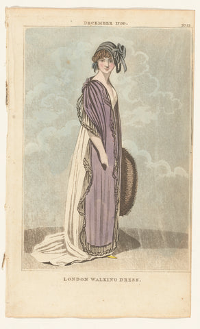 Magazine of Female Fashions of London and Paris, No.22, December 1799. London Walking Dress, Richard Phillips, 1799 Canvas Print