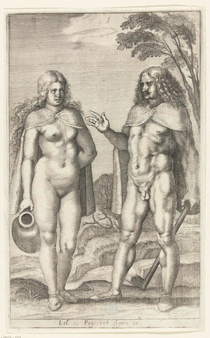 Germanic man and woman, figura IX, anonymous, 1614 - 1616 Canvas Print