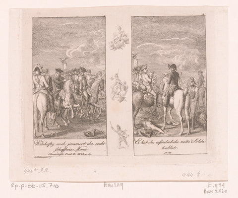 Two performances from the anecdotes of Friedrich II, Daniel Nikolaus Chodowiecki, 1800 Canvas Print