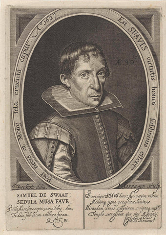 Portrait of Samuel de Swaef, Joannes Sarragon, 1627 Canvas Print