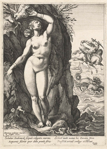 Perseus and Andromeda, Hendrick Goltzius, 1583 Canvas Print