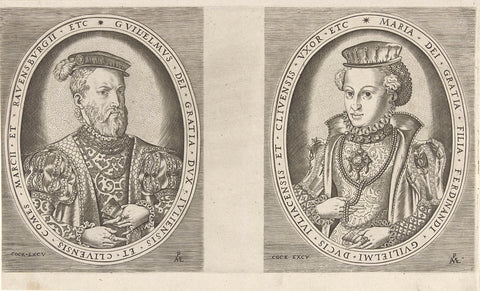 Portraits of William II, Duke of Gelre, and of Mary of Austria, Duchess of Gelre, Pieter van der Heyden, c. 1560 - before 1570 Canvas Print