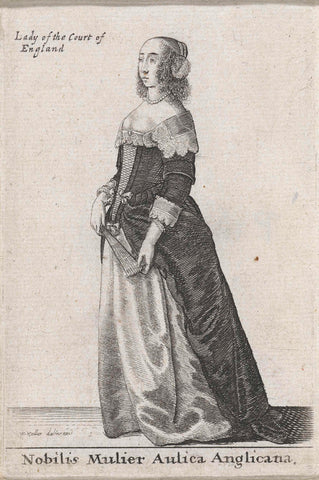 Nobilis Mulier Aulica Anglicana / Lady of the Court of England, Wenceslaus Hollar, 1643 Canvas Print