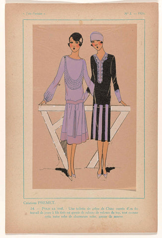 Très Parisien, 1926, No.  2, Pl. 14: CRÉATIONS PREMET - POUR LE THÉ, G-P. Joumard, 1926 Canvas Print