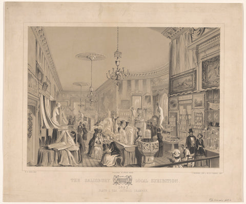 Interior of the Council Chamber during the Salisbury Local Exhibition, 1852, John Brandard, 1852 Canvas Print