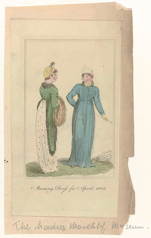 Ladies Monthly Museum, 1801 : Morning Dress for April, 1801, anonymous, 1801 Canvas Print