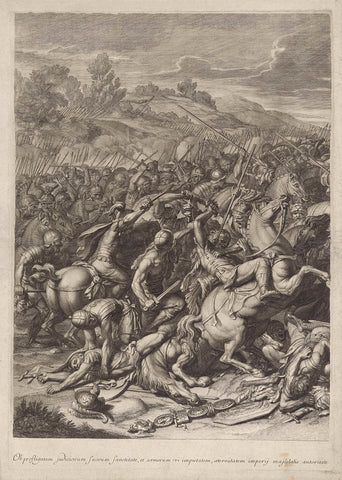 Battle of the Milvian Bridge (left leaf), Gérard Audran, 1666 Canvas Print