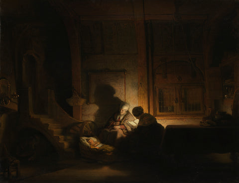 The Holy Family at Night, Rembrandt van Rijn (workshop of), c. 1642 - c. 1648 Canvas Print