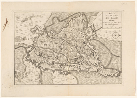 Map of Ghent, anonymous, 1745 Canvas Print