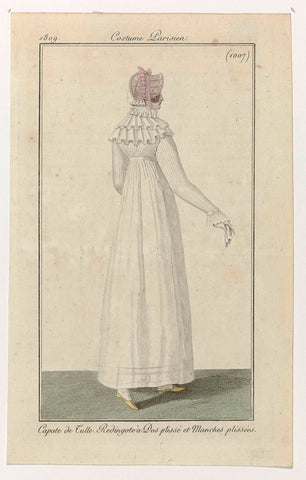 Journal des Dames et des Modes, Costume Parisien, 30 September 1809, (1007): Capote de Tull (...), anonymous, 1809 Canvas Print