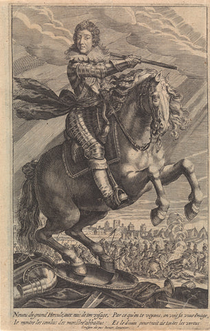 Portrait of Louis XIII, on horseback, Crispijn van de Passe (II), 1625 Canvas Print