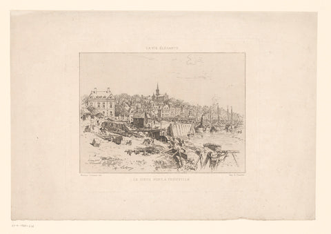 View of the port of Trouville, Maxime François Antoine Lalanne, 1881 Canvas Print