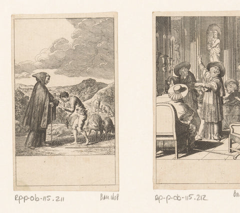 Felix Perrettis bows to the Franciscan monk, Daniel Nikolaus Chodowiecki, 1792 Canvas Print