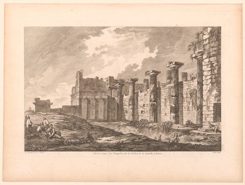 View of the Propylaeans of the Acropolis of Athens, Jacques-Philippe Le Bas, 1758 Canvas Print