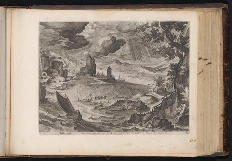 Coastal landscape with sailing ship, anonymous, 1646 Canvas Print