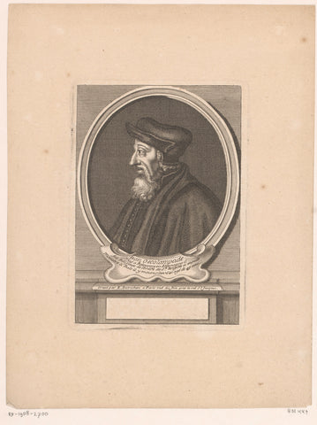 Portrait of Johannes Oecolampadius, Etienne Desrochers, c. 1726 Canvas Print