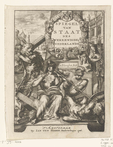 Title print for part 1 of 'Spiegel van Staat' by Romeyn de Hooghe, Romeyn de Hooghe, 1706 Canvas Print