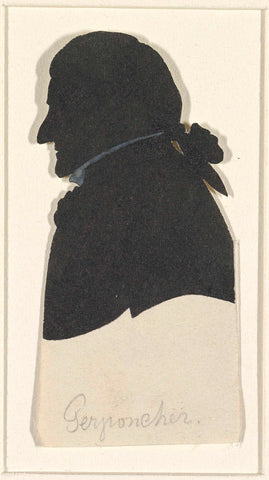 Silhouette of Willem Emmery de Perponcher-Sedlwitzky, Casparis Haanen, 1788 - 1849 Canvas Print