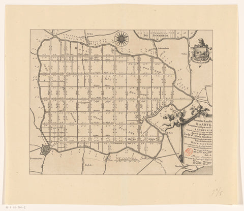 Map of the Beemster, anonymous, in or after 1696 Canvas Print