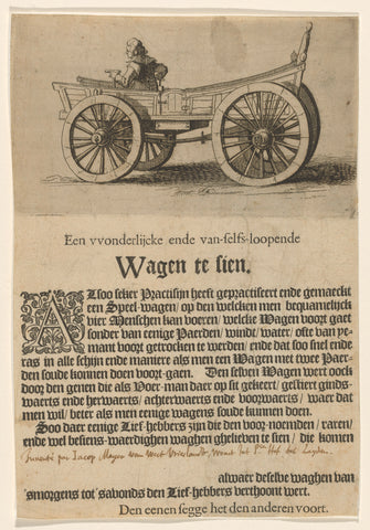Self-driving car, c. 1650, anonymous, 1630 - 1670 Canvas Print