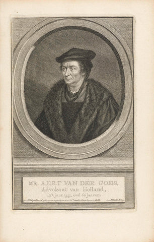 Portrait of Aart van der Goes, Jacob Houbraken, 1752 - 1770 Canvas Print