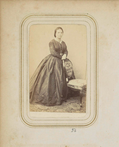 Portrait of a woman with a necklace in a long dress, anonymous, c. 1860 - c. 1880 Canvas Print