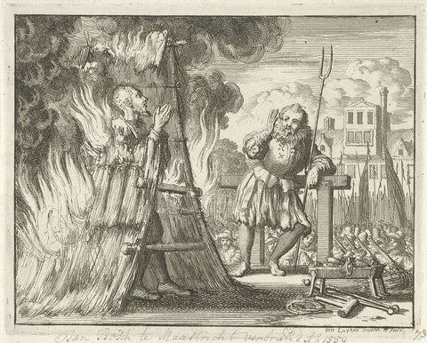 Jan Bosch burned in Maastricht, 1559, Jan Luyken, 1685 Canvas Print