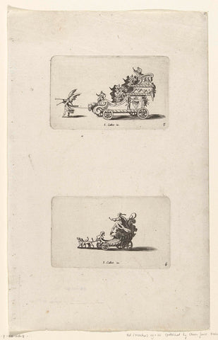 Triumphal chariot with lute players, Triumphal Chariot of the Faithful, Jacques Callot, 1627 - 1652 Canvas Print