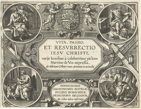 Title print of Vita, passio et Resurrectio Jesu Christi, Adriaen Collaert, 1598 - 1618 Canvas Print