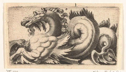 Seahorse with leaf-shaped fins and a sik, Adam Fuchs, c. 1526 - 1606 Canvas Print