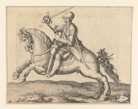 Rider with Raised Sword, Jacob de Gheyn (II) (workshop of), 1599 Canvas Print