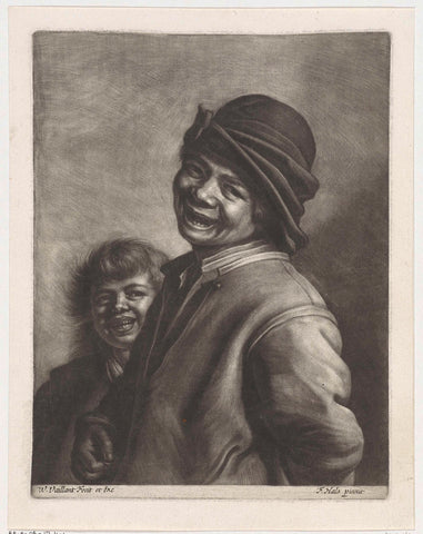 Two laughing boys, Wallerant Vaillant, 1658 - 1677 Canvas Print