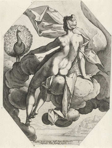 Juno, Jacob Matham (attributed to), 1585 - 1589 Canvas Print