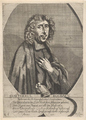 Portret van Gualtherus Bodaan, Cornelis A. Hellemans, 1681 Canvas Print