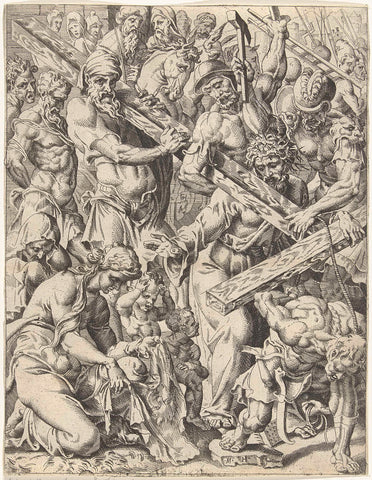 Kruisdraging, Dirck Volckertsz. Coornhert (attributed to), 1548 Canvas Print