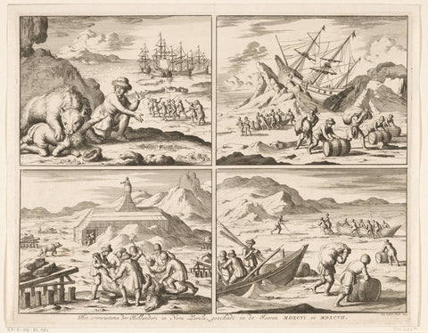 Wintering on Nova Zembla, 1596-1597, Jan Luyken, 1682 Canvas Print