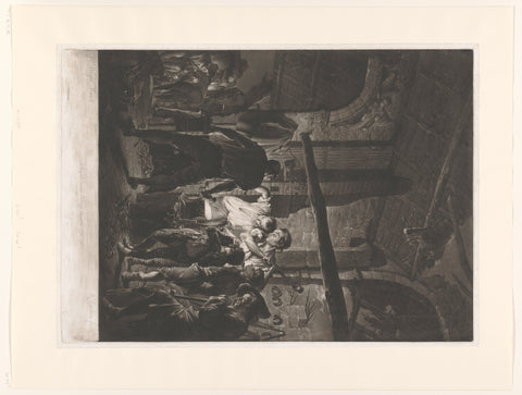 Workers in the Forge, Richard Earlom, 1771 Canvas Print