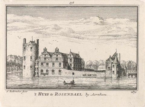 Castle Rosendael, Abraham Rademaker, 1727 - 1733 Canvas Print