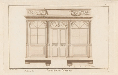 Façade met zuilen, Antoine Carrée, 1788 Canvas Print