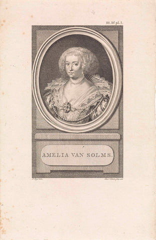 Portrait of Amelia van Solms, Reinier Vinkeles (I), 1786 Canvas Print