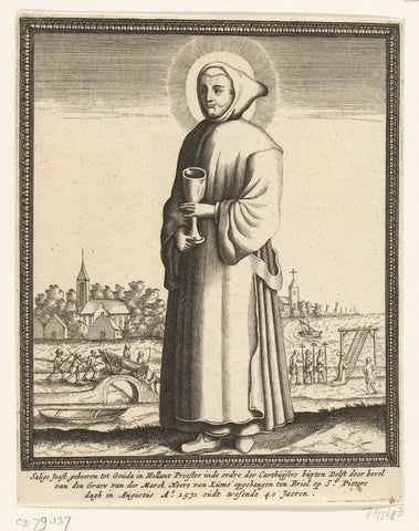 Priest Joost, hung by the beggars at Den Briel, 1571, anonymous, 1575 - 1699 Canvas Print