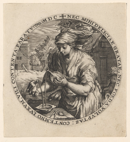 Temperance, Crispijn van de Passe (I), 1600 Canvas Print