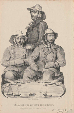 Klaas Bording and his two sons, 1849, Antoine Franciscus Cornelis Hoffmann, 1849 Canvas Print