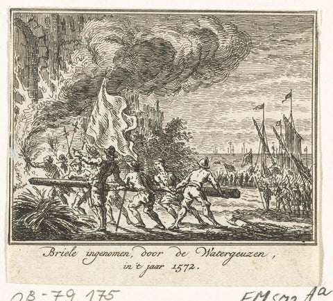 Capture of Den Briel, 1572, Simon Fokke, 1756 - 1758 Canvas Print