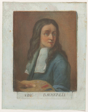 Portrait of painter Vincenzo Bachereli, Carlo Lasinio, 1789 Canvas Print